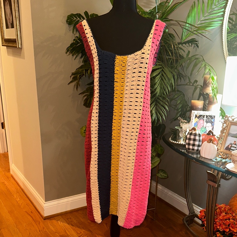 Isabelle Quinn Made in Australia Colorful Striped Crochet Maxi Dress size 4